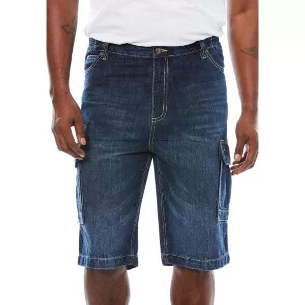 Liberty Blues by Kingsize Mens Big ampamp Tall Denim Cargo ShortsMedium Blue