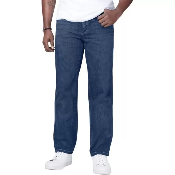 Liberty Blues by Kingsize Mens Big ampamp Tall StraightFit Stretch 5Pocket JeansStonewash