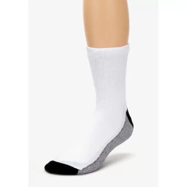 imageKingSize Mens 14quot Length Cushioned Crew 6 Pack SocksWhite