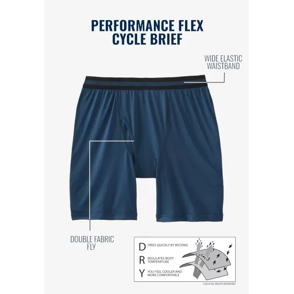 imageKingSize Mens Big ampamp Tall Performance Flex Cycle BriefsMidnight Navy