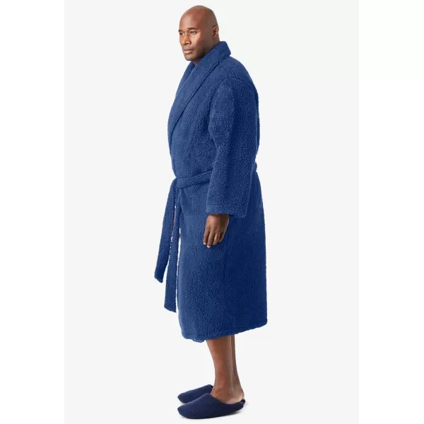 imageKingSize Mens Big ampamp Tall Sherpa RobeMidnight Navy