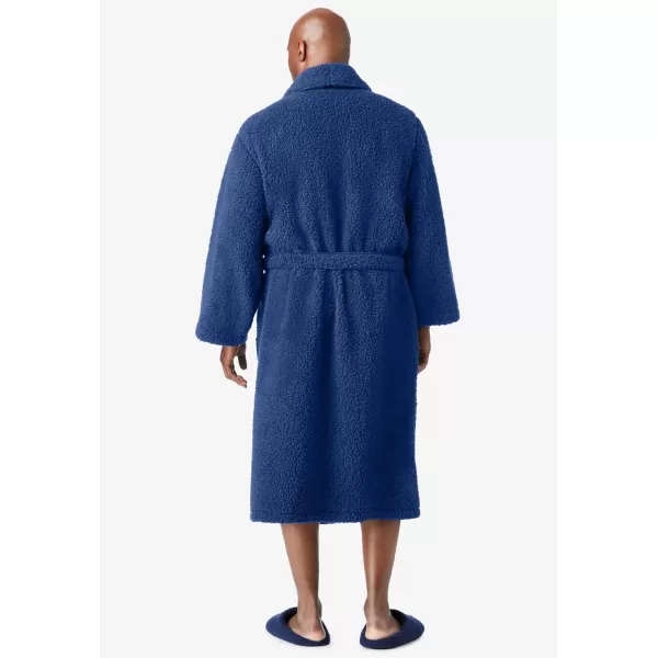 imageKingSize Mens Big ampamp Tall Sherpa RobeMidnight Navy