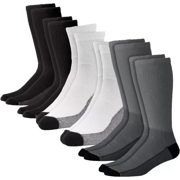 imageKingSize Mens 14quot Length Cushioned Crew 6 Pack SocksMulti