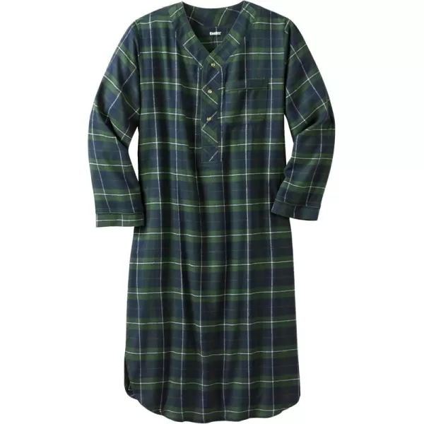 imageKingSize Mens Big ampamp Tall Plaid Flannel NightshirtBalsam Plaid