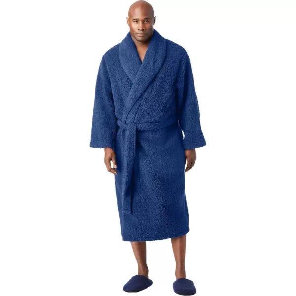 imageKingSize Mens Big ampamp Tall Sherpa RobeMidnight Navy