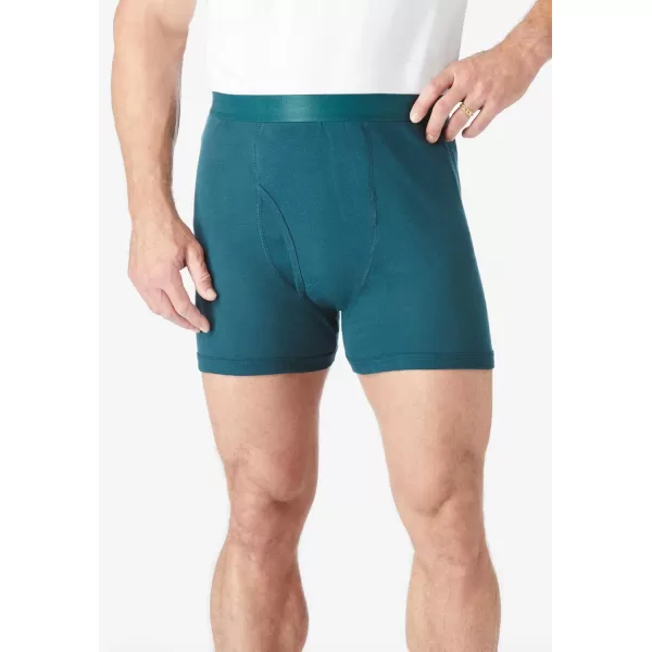 imageKingSize Mens Big ampamp Tall Cotton Boxer Briefs 3PackLight Teal Assorted Pack