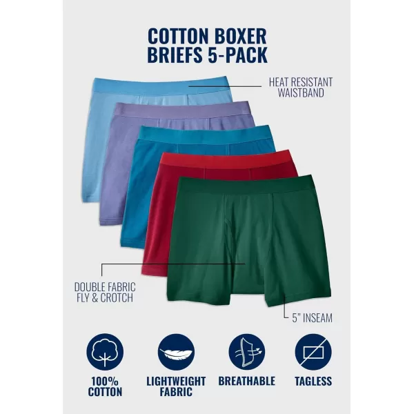 imageKingSize Mens Big ampamp Tall Cotton Boxer Briefs 5PackAssorted Colors