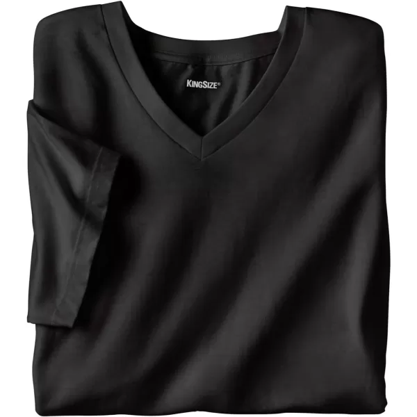 imageKingSize Mens Big ampamp Tall Cotton VNeck Undershirt 3PackAssorted Black White 0294