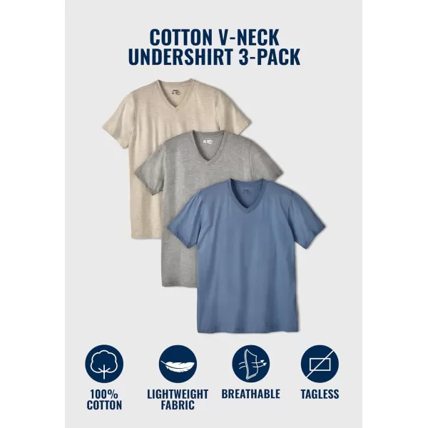 imageKingSize Mens Big ampamp Tall Cotton VNeck Undershirt 3PackAssorted Colors