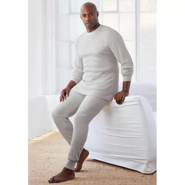 imageKingSize Mens Big ampamp Tall Heavyweight Thermal VNeck Underwear ShirtHeather Oatmeal 0157