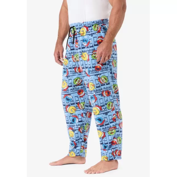 imageKingSize Mens Big ampamp Tall Microfleece Holiday Pajama PantsChristmas Sesame Friends