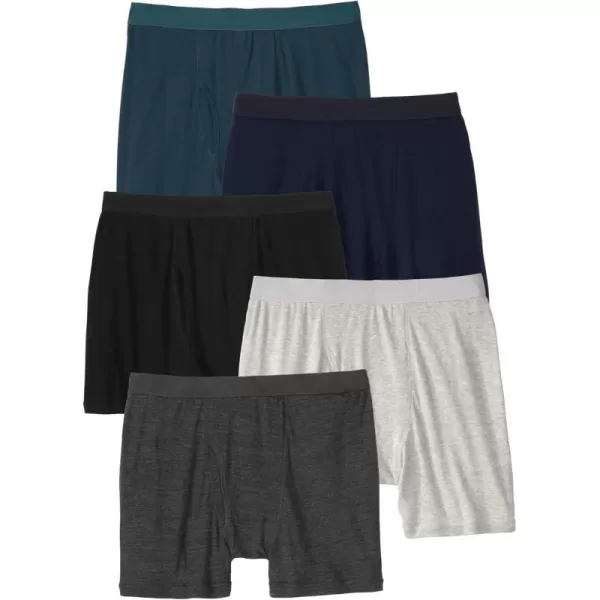 imageKingSize Mens Big ampamp Tall Cotton Boxer Briefs 5PackAssorted Cools