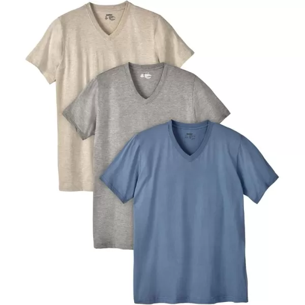 imageKingSize Mens Big ampamp Tall Cotton VNeck Undershirt 3PackAssorted Colors