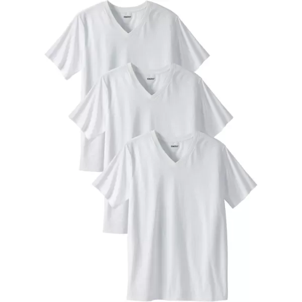 imageKingSize Mens Big ampamp Tall Cotton VNeck Undershirt 3PackWhite 0293