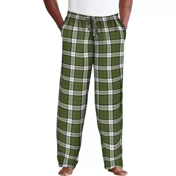 imageKingSize Mens Big ampamp Tall Flannel Plaid Pajama PantsOlive Plaid