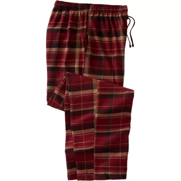 imageKingSize Mens Big ampamp Tall Flannel Plaid Pajama PantsOxblood Plaid