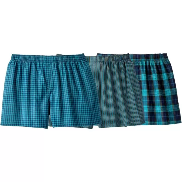 imageKingSize Mens Big ampamp Tall Woven Boxers 3PackNavy Teal Pack