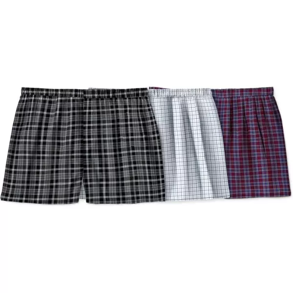 imageKingSize Mens Big ampamp Tall Woven Boxers 3PackPlaid and Check