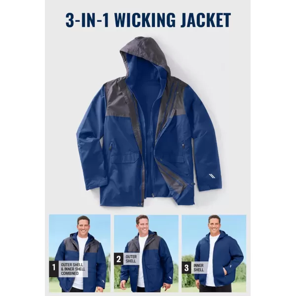 imageKingSize Mens Big ampamp Tall 3in1 Trident JacketMidnight Navy 5141