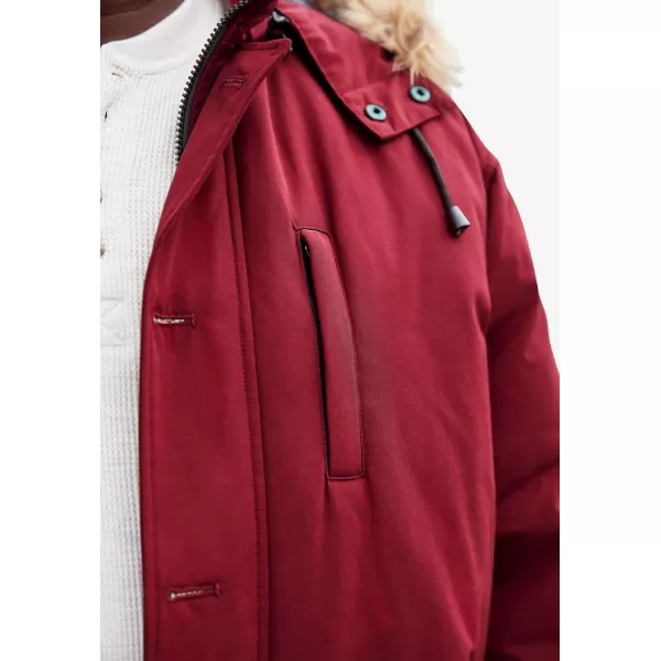 imageKingSize Mens Big ampamp Tall Arctic Down Parka With Detachable Hood And Insulated CuffsRich Burgundy