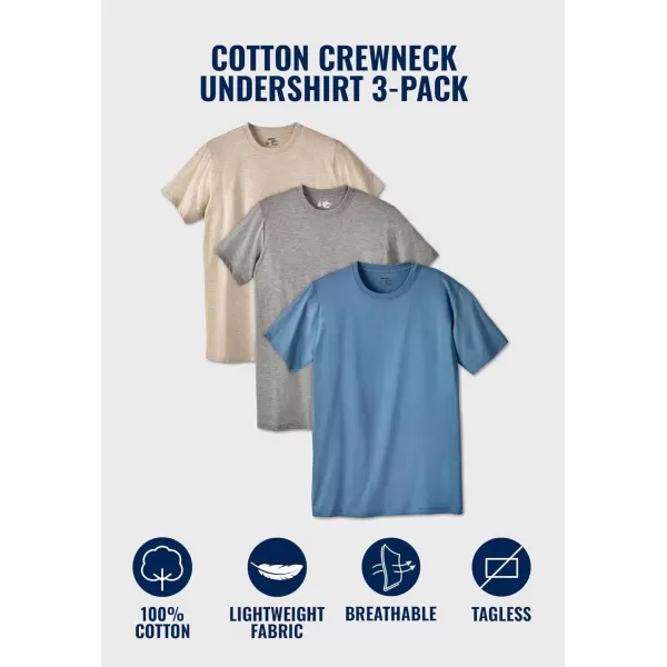 imageKingSize Mens Big ampamp Tall Cotton Crewneck Undershirt 3PackAssorted Colors 3 Pack