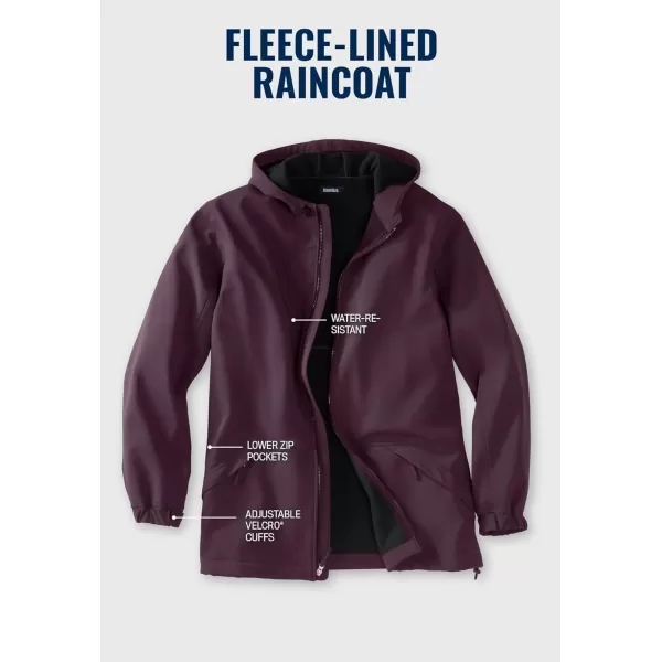 imageKingSize Mens Big ampamp Tall FleeceLined Slicker Rain CoatNavy