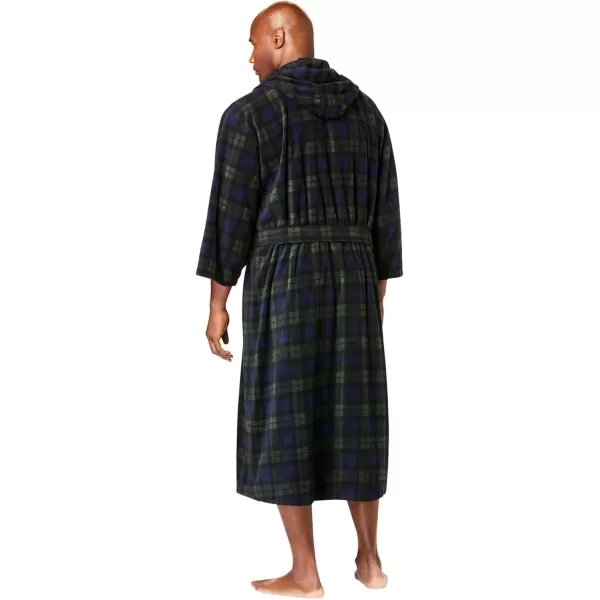 imageKingSize Mens Big ampamp Tall Hooded Microfleece Maxi Robe With Front PocketsBlack