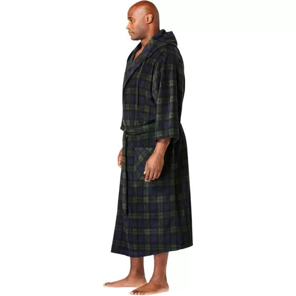 imageKingSize Mens Big ampamp Tall Hooded Microfleece Maxi Robe With Front PocketsBlack