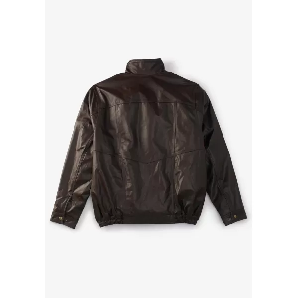 imageKingSize Mens Big ampamp Tall Leather Bomber JacketBlack