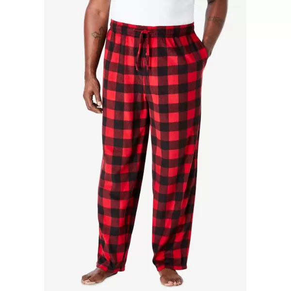 imageKingSize Mens Big ampamp Tall Microfleece Pajama PantsBlue Plaid