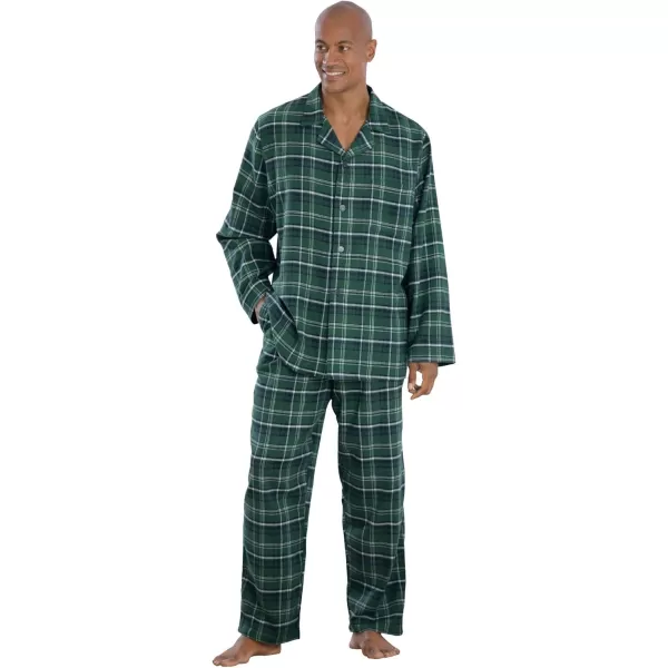 imageKingSize Mens Big ampamp Tall Plaid Flannel Pajama SetBalsam Plaid