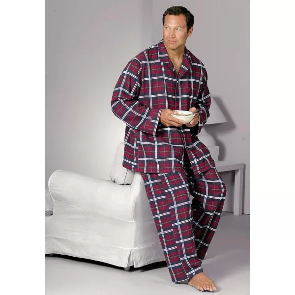 imageKingSize Mens Big ampamp Tall Plaid Flannel Pajama SetBalsam Plaid