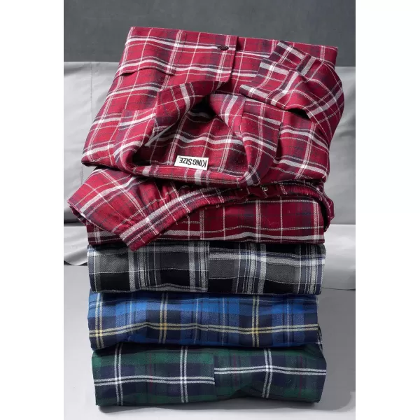 imageKingSize Mens Big ampamp Tall Plaid Flannel Pajama SetBalsam Plaid