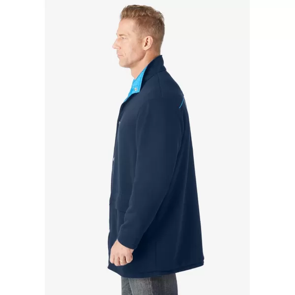 imageKingSize Mens Big ampamp Tall Reversible Fleece Nylon JacketNavy Cobalt