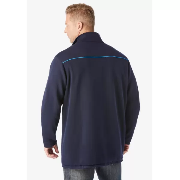 imageKingSize Mens Big ampamp Tall Reversible Fleece Nylon JacketNavy Cobalt