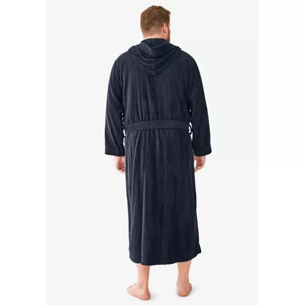 imageKingSize Mens Big ampamp Tall Tall Terry Velour Hooded Maxi RobeBlack