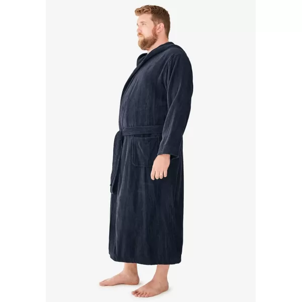 imageKingSize Mens Big ampamp Tall Tall Terry Velour Hooded Maxi RobeBlack