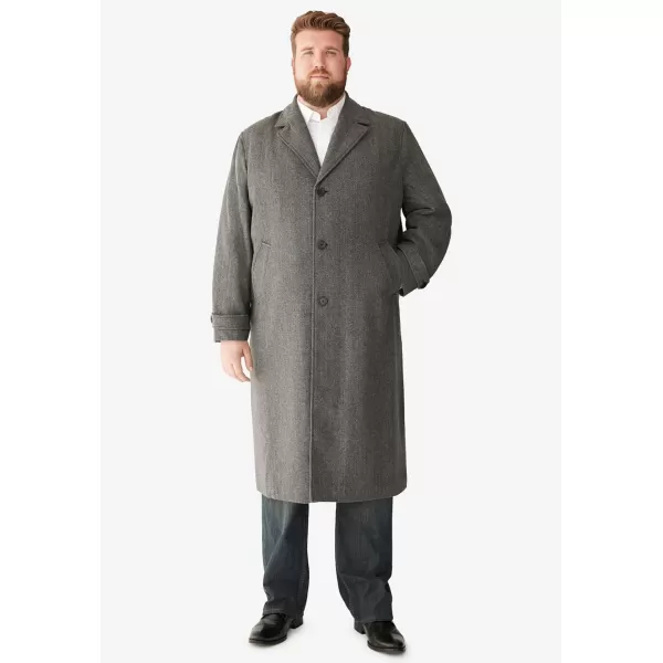 imageKingSize Mens Big ampamp Tall Tall WoolBlend Long OvercoatBlack