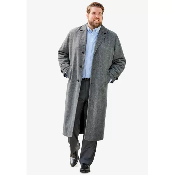 imageKingSize Mens Big ampamp Tall Tall WoolBlend Long OvercoatBlack