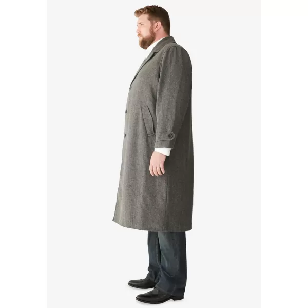 imageKingSize Mens Big ampamp Tall Tall WoolBlend Long OvercoatBlack