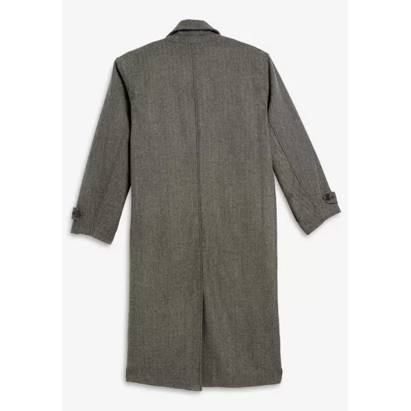 imageKingSize Mens Big ampamp Tall Tall WoolBlend Long OvercoatBrown Grey Plaid