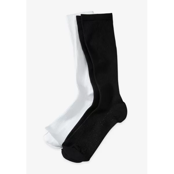 imageKingSize Mens OverTheCalf Compression Silver SocksBlack