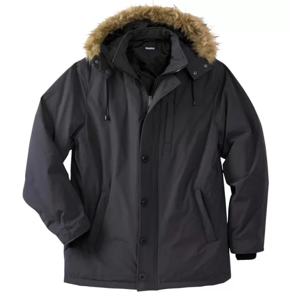 imageKingSize Mens Big ampamp Tall Arctic Down Parka With Detachable Hood And Insulated CuffsCharcoal