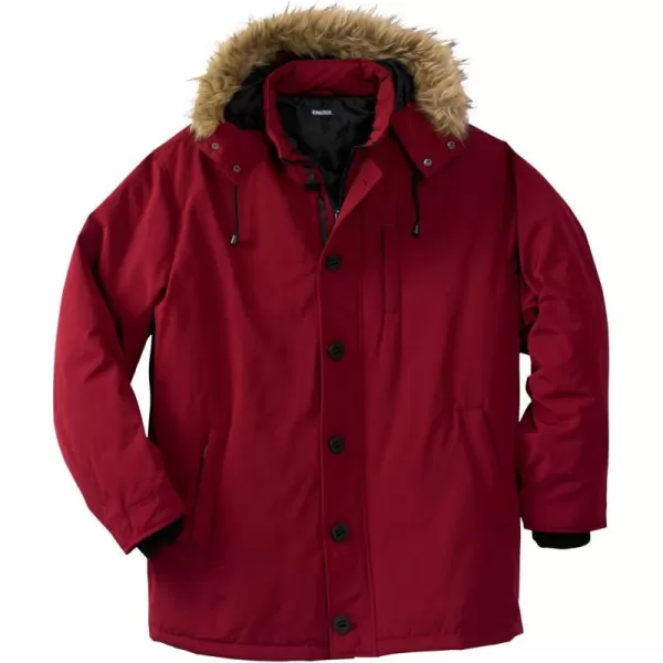 imageKingSize Mens Big ampamp Tall Arctic Down Parka With Detachable Hood And Insulated CuffsRich Burgundy