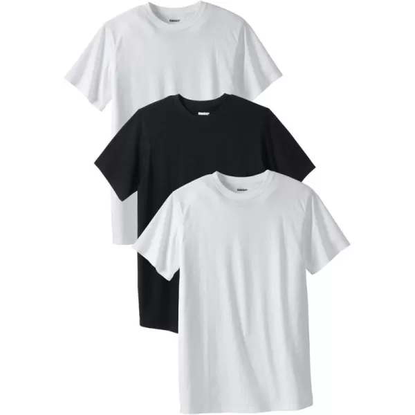 imageKingSize Mens Big ampamp Tall Cotton Crewneck Undershirt 3PackAssorted Black White 0288