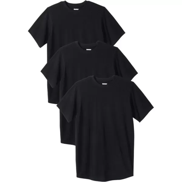 imageKingSize Mens Big ampamp Tall Cotton Crewneck Undershirt 3PackBlack 0286