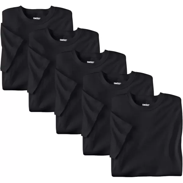 imageKingSize Mens Big ampamp Tall Cotton Crewneck Undershirt 3PackBlack 5 Pack