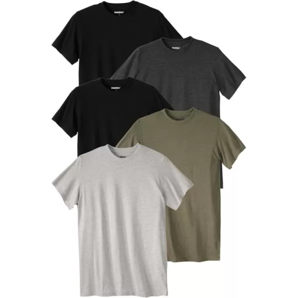 imageKingSize Mens Big ampamp Tall Cotton Crewneck Undershirt 3PackMixed Classic 5 Pack