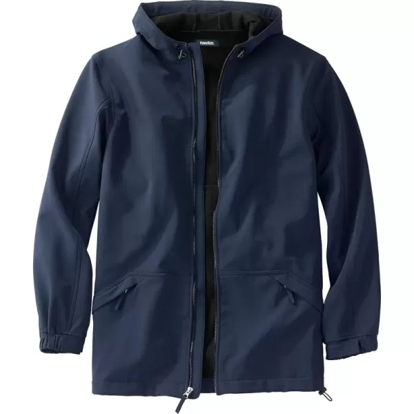 imageKingSize Mens Big ampamp Tall FleeceLined Slicker Rain CoatNavy