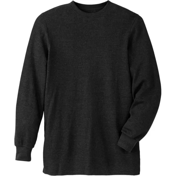 imageKingSize Mens Big ampamp Tall Heavyweight Thermal Underwear Crewneck TeeBlack 0095